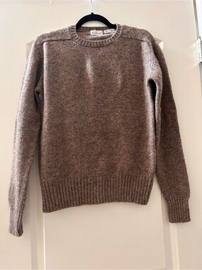 VTG Byford 100% Shetland Wool Made in Hong Kong Crewneck Brown Heathered Sweater